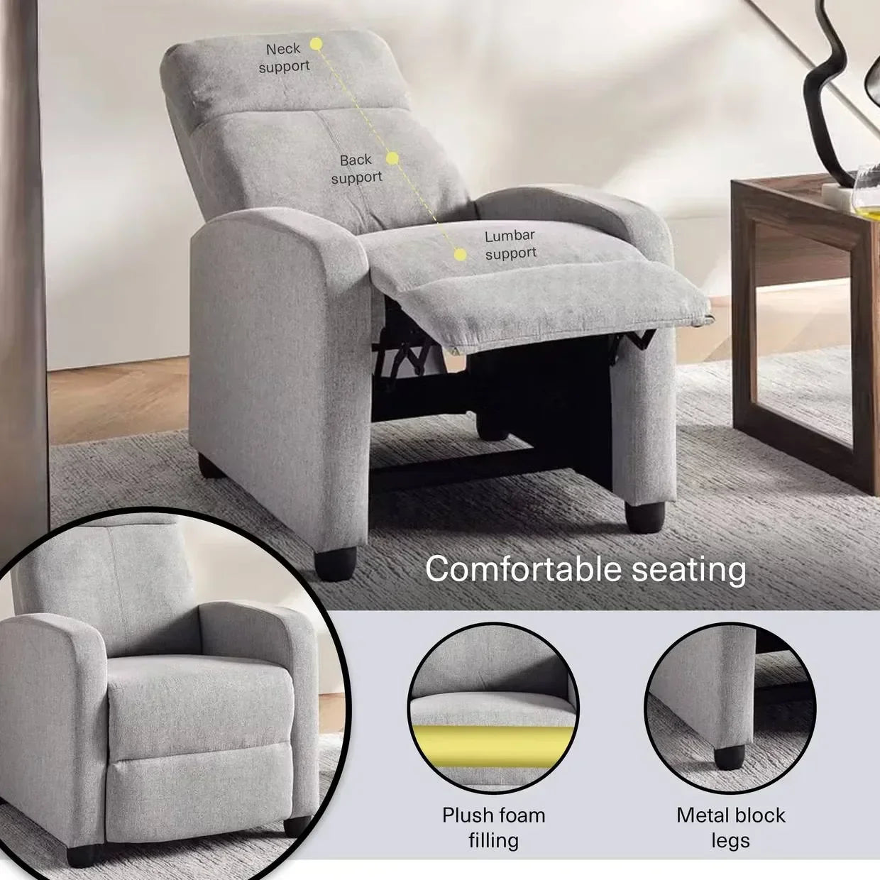 Solvani Manual Recliner Chair - Rotai - Best Massage Chair in Dubai UAE - Shop massage chairs in UAE, Saudi Arabia -Therapy Massage Chairs - Back, Neck, & Leg Pain Relief