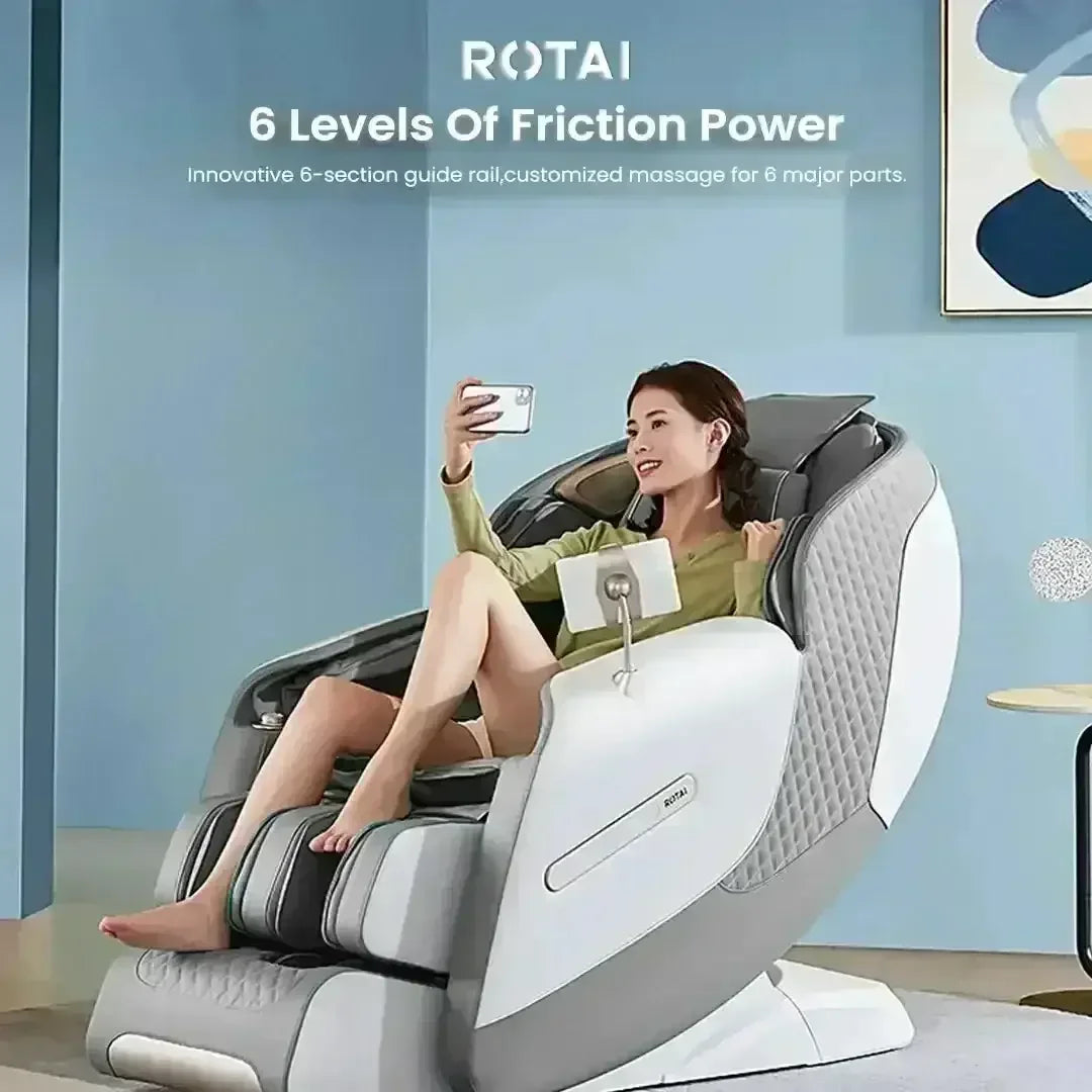 Royal Omega Massage Chair (Grey) - Rotai - Best Massage Chair in Dubai UAE - Shop massage chairs in UAE, Saudi Arabia -Therapy Massage Chairs - Back, Neck, & Leg Pain Relief