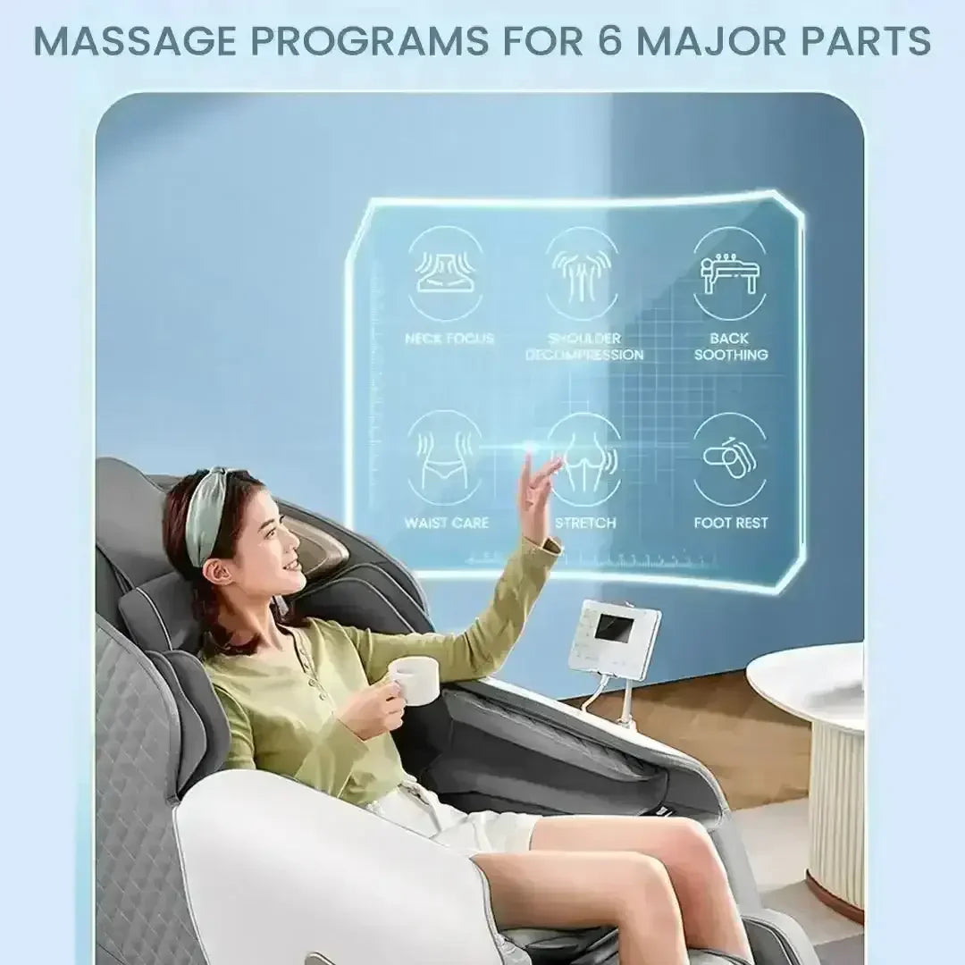 Royal Omega Massage Chair (Grey) - Rotai - Best Massage Chair in Dubai UAE - Shop massage chairs in UAE, Saudi Arabia -Therapy Massage Chairs - Back, Neck, & Leg Pain Relief