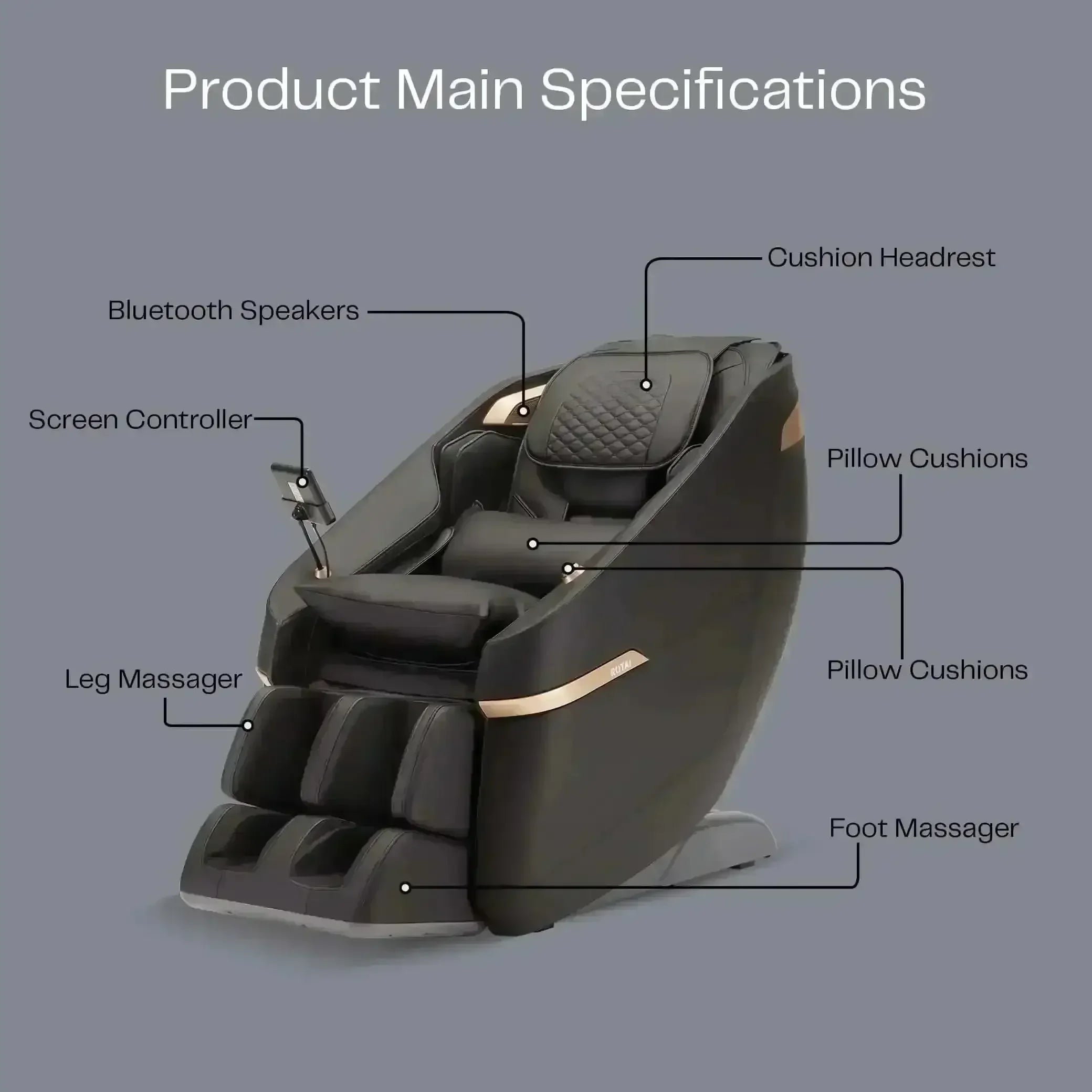 Ekanite 2 in 1 Massage Chair and Sofa (Black) - Rotai - Best Massage Chair in Dubai UAE - Shop massage chairs in UAE, Saudi Arabia -Therapy Massage Chairs - Back, Neck, & Leg Pain Relief