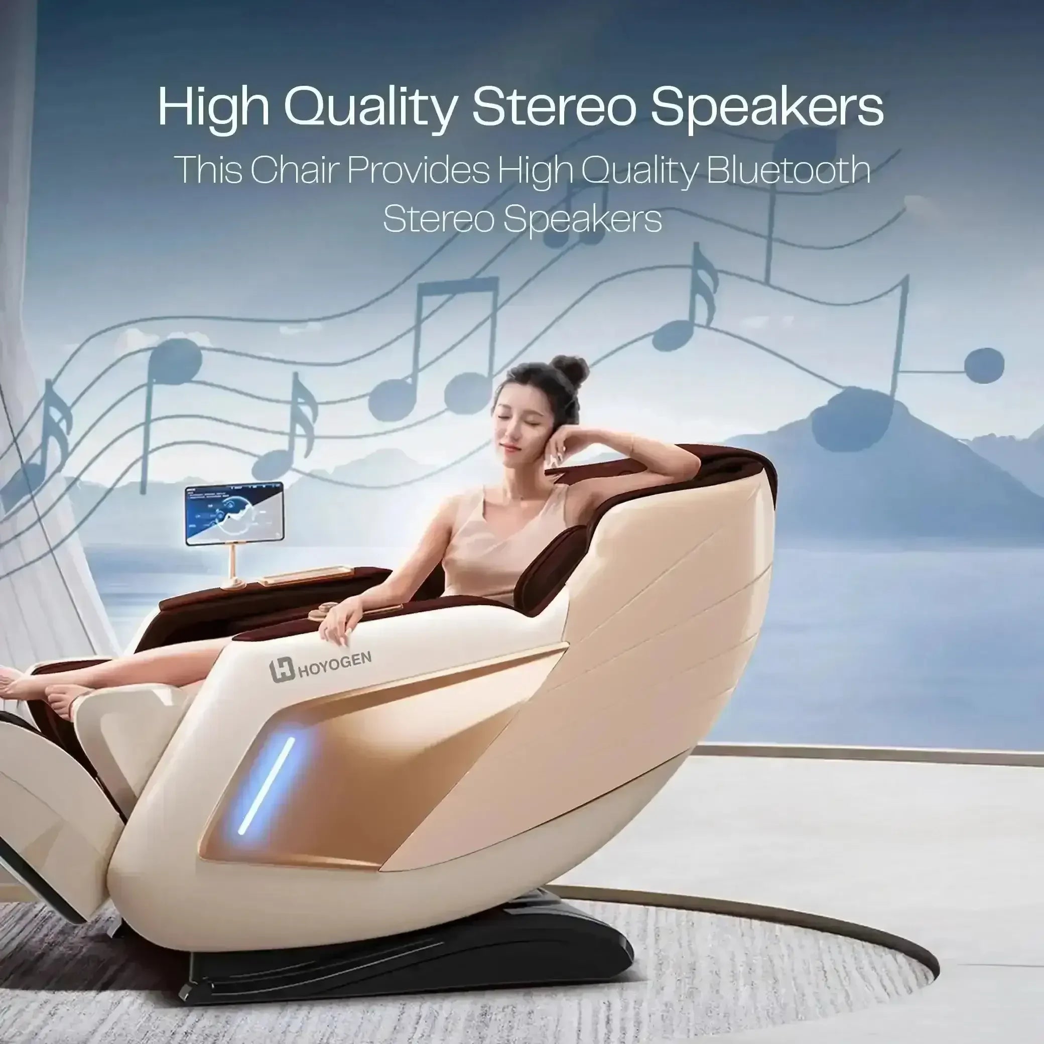 TAURUS Hoyogen Massage Chair (Champagne) - Rotai - Best Massage Chair in Dubai UAE - Shop massage chairs in UAE, Saudi Arabia -Therapy Massage Chairs - Back, Neck, & Leg Pain Relief