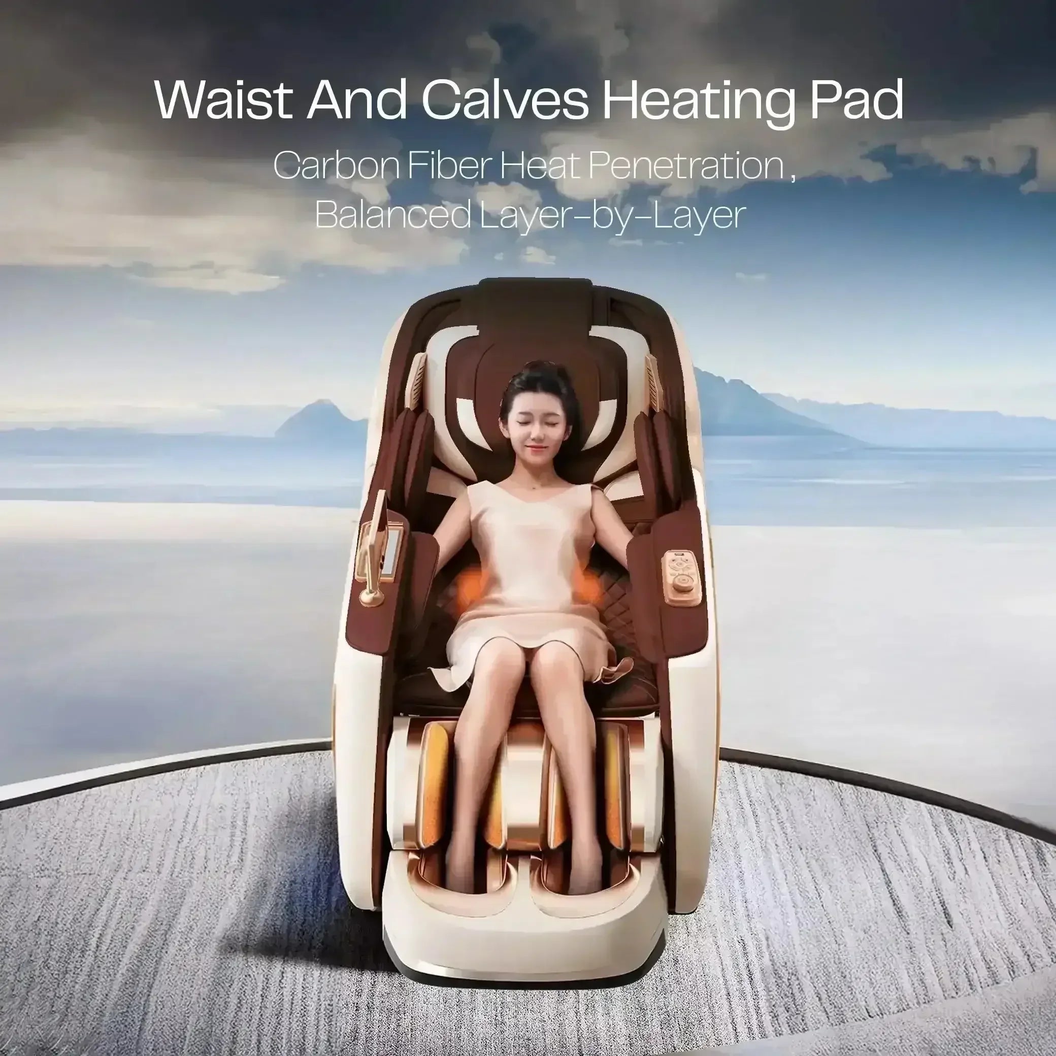 TAURUS Hoyogen Massage Chair (Champagne) - Rotai - Best Massage Chair in Dubai UAE - Shop massage chairs in UAE, Saudi Arabia -Therapy Massage Chairs - Back, Neck, & Leg Pain Relief