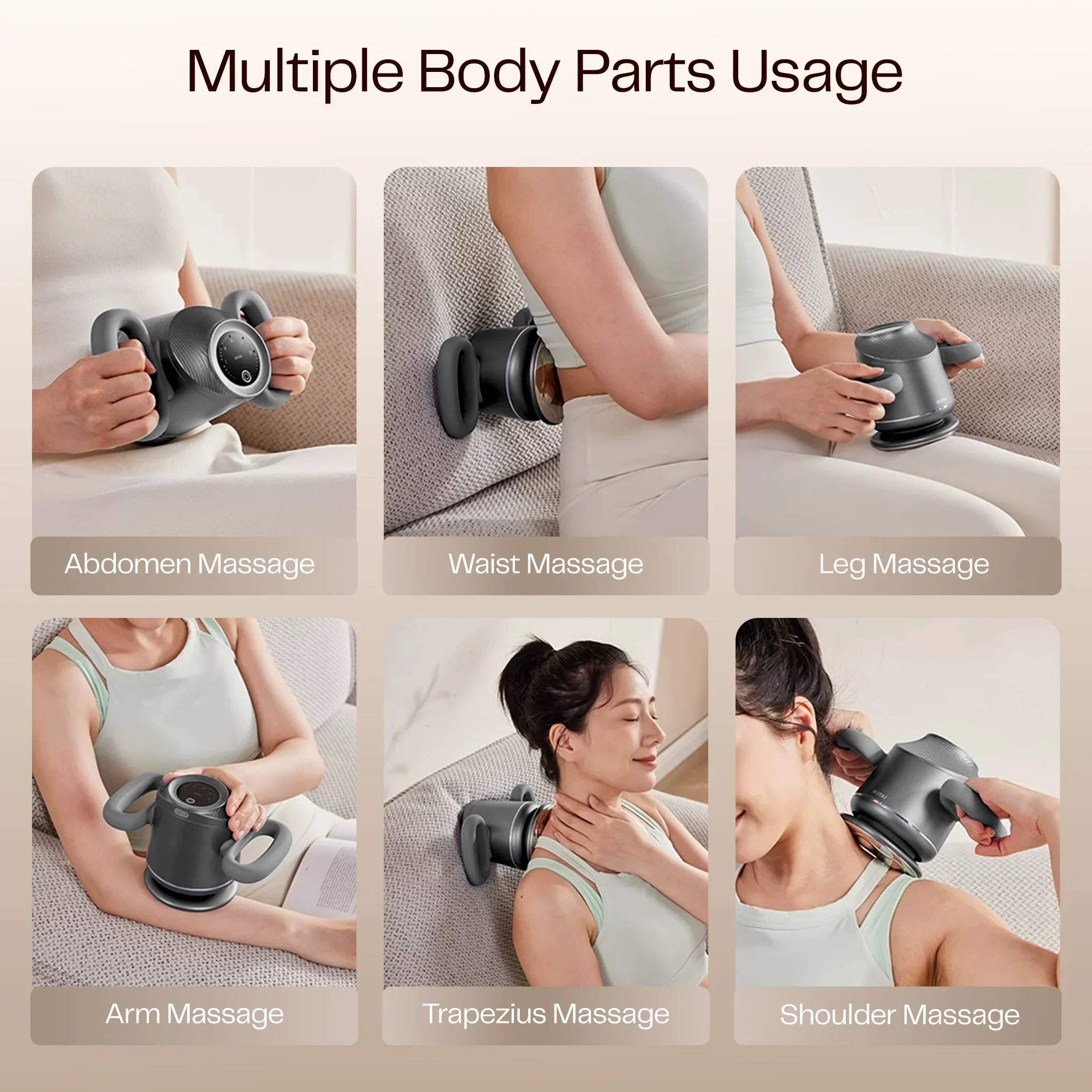 Portable massage device used for abdomen, waist, leg, arm, trapezius, and shoulder massage