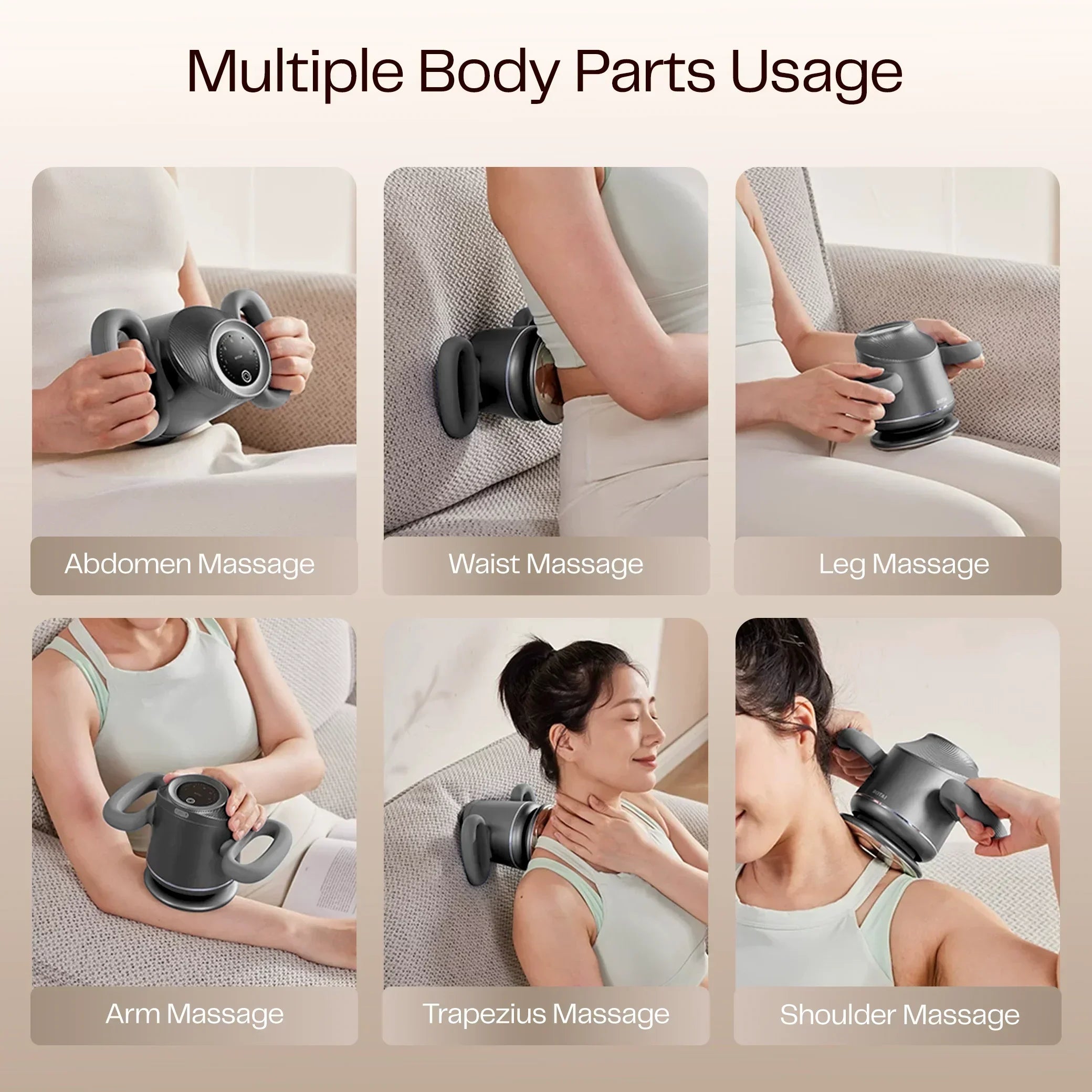 Portable massage device used for abdomen, waist, leg, arm, trapezius, and shoulder massage