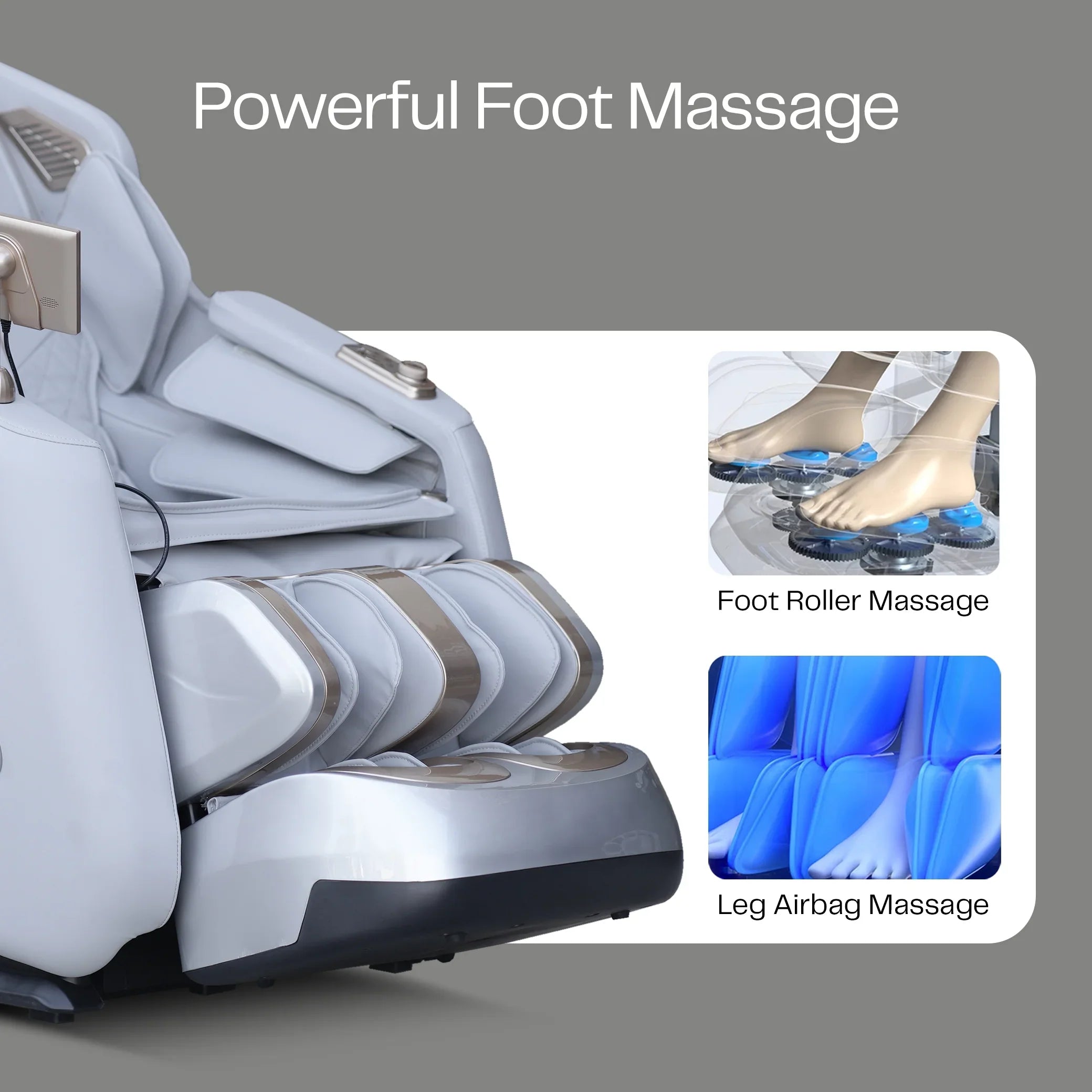 TAURUS Hoyogen Massage Chair (Grey) - Rotai - Best Massage Chair in Dubai UAE - Shop massage chairs in UAE, Saudi Arabia -Therapy Massage Chairs - Back, Neck, & Leg Pain Relief