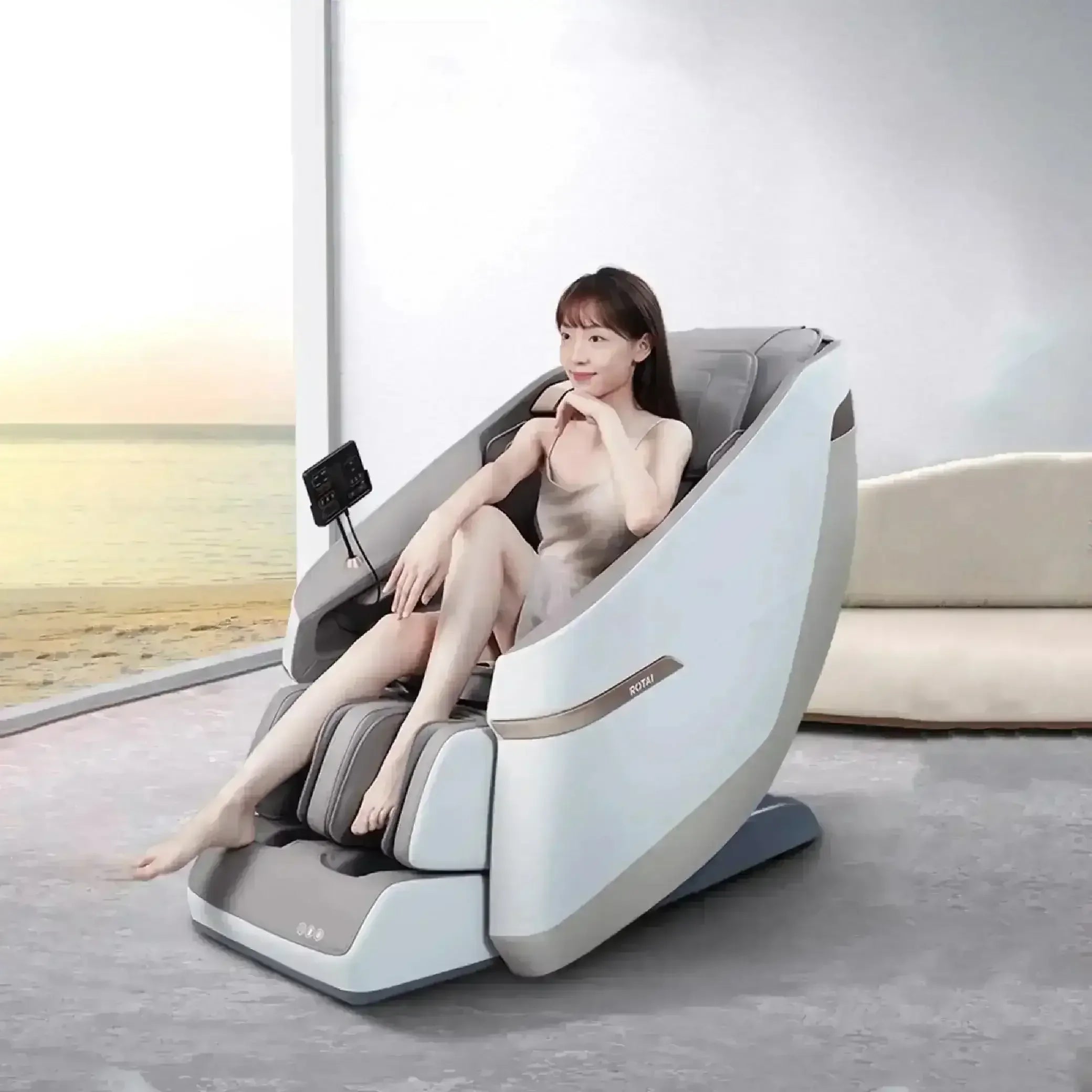 Jimny Max Massage Chair (A36MAX Grey) - Rotai - Best Massage Chair in Dubai UAE - Shop massage chairs in UAE, Saudi Arabia -Therapy Massage Chairs - Back, Neck, & Leg Pain Relief