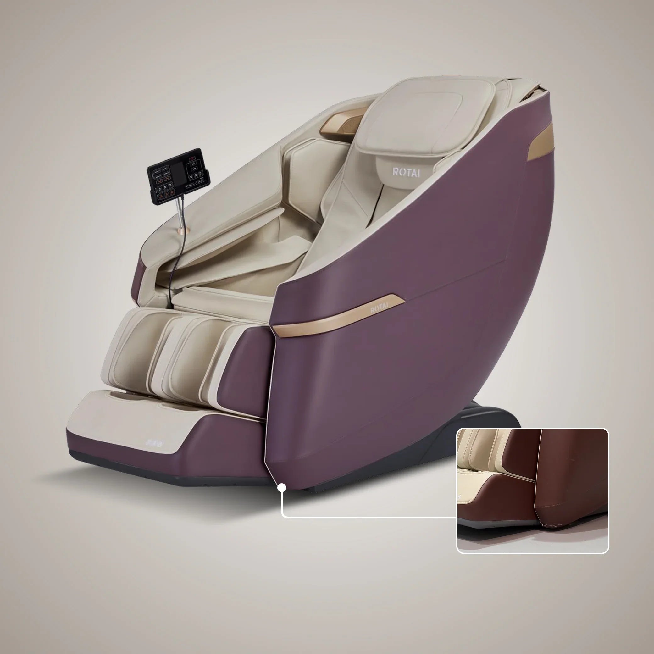 Luxury full body massage chair with ergonomic design and control panel, ideal for relaxation in Dubai, UAE.