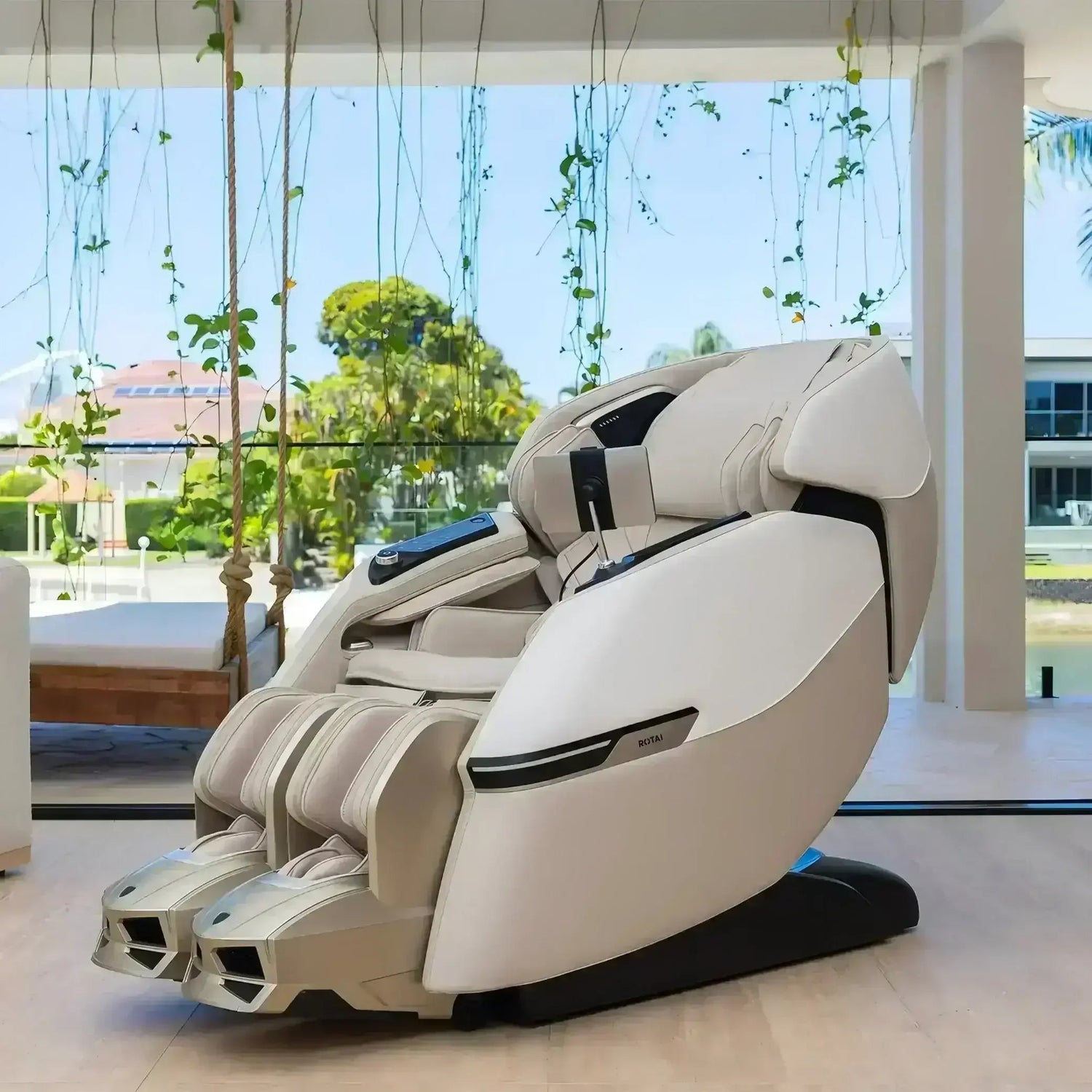 Advanced AI Robotic Massage Chair (Beige) massage chair UAE
