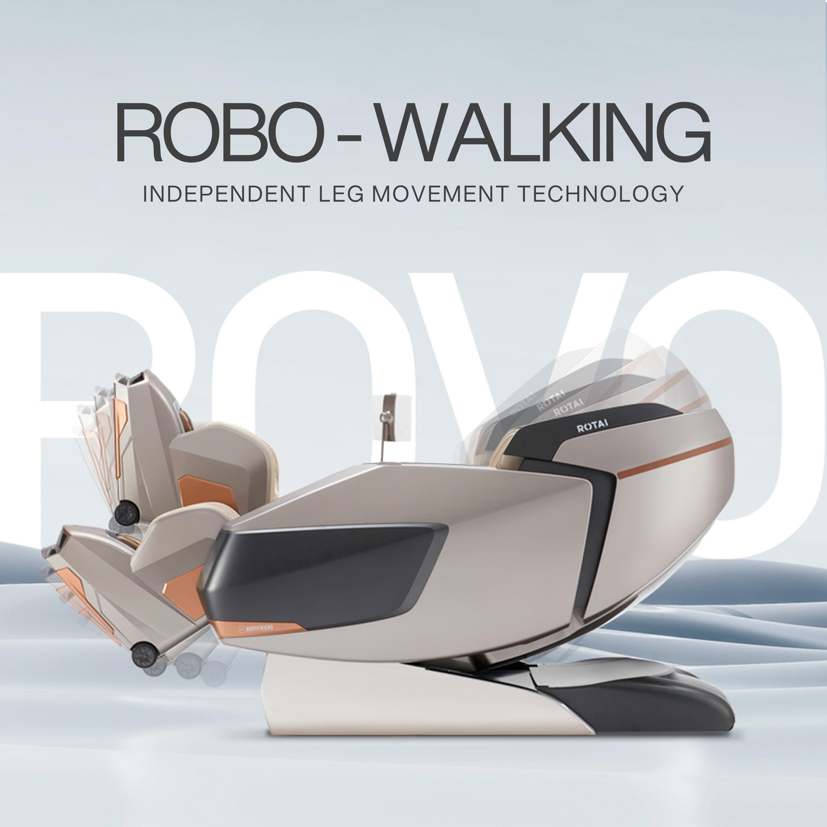 AI Robotic Massage Chair with Rovo-Walking Technology in Glacier Silver - Best Massage Chair UAE, Dubai