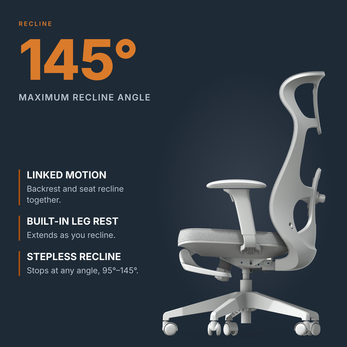Rotai M320 reclines up to 145° with built-in leg rest