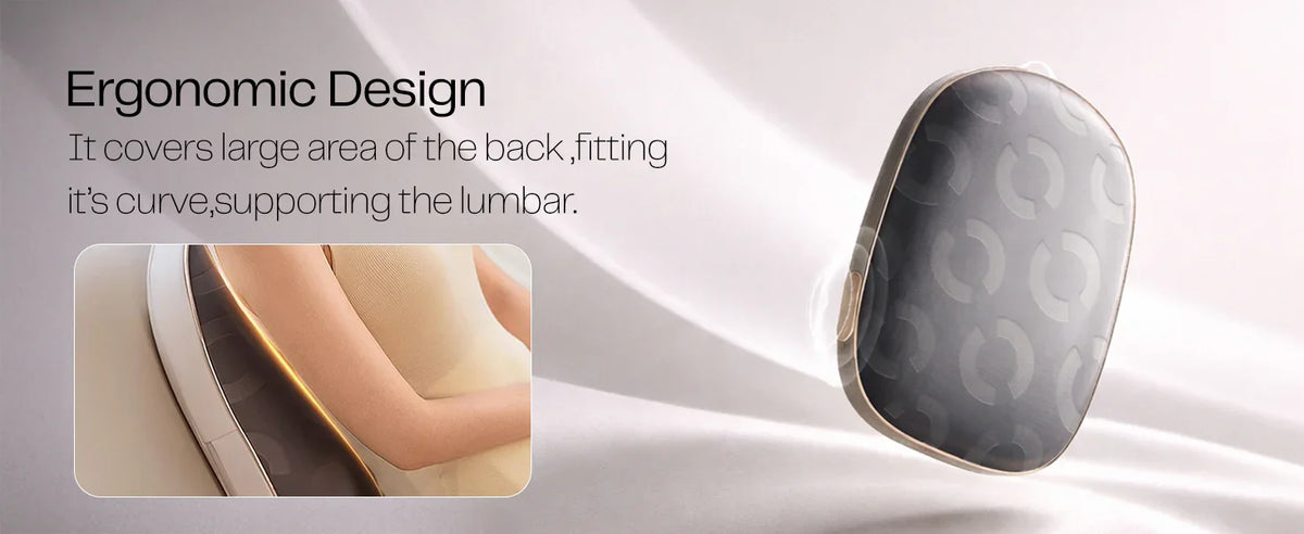 Ergonomic backrest cushion for massage chair, lumbar support design