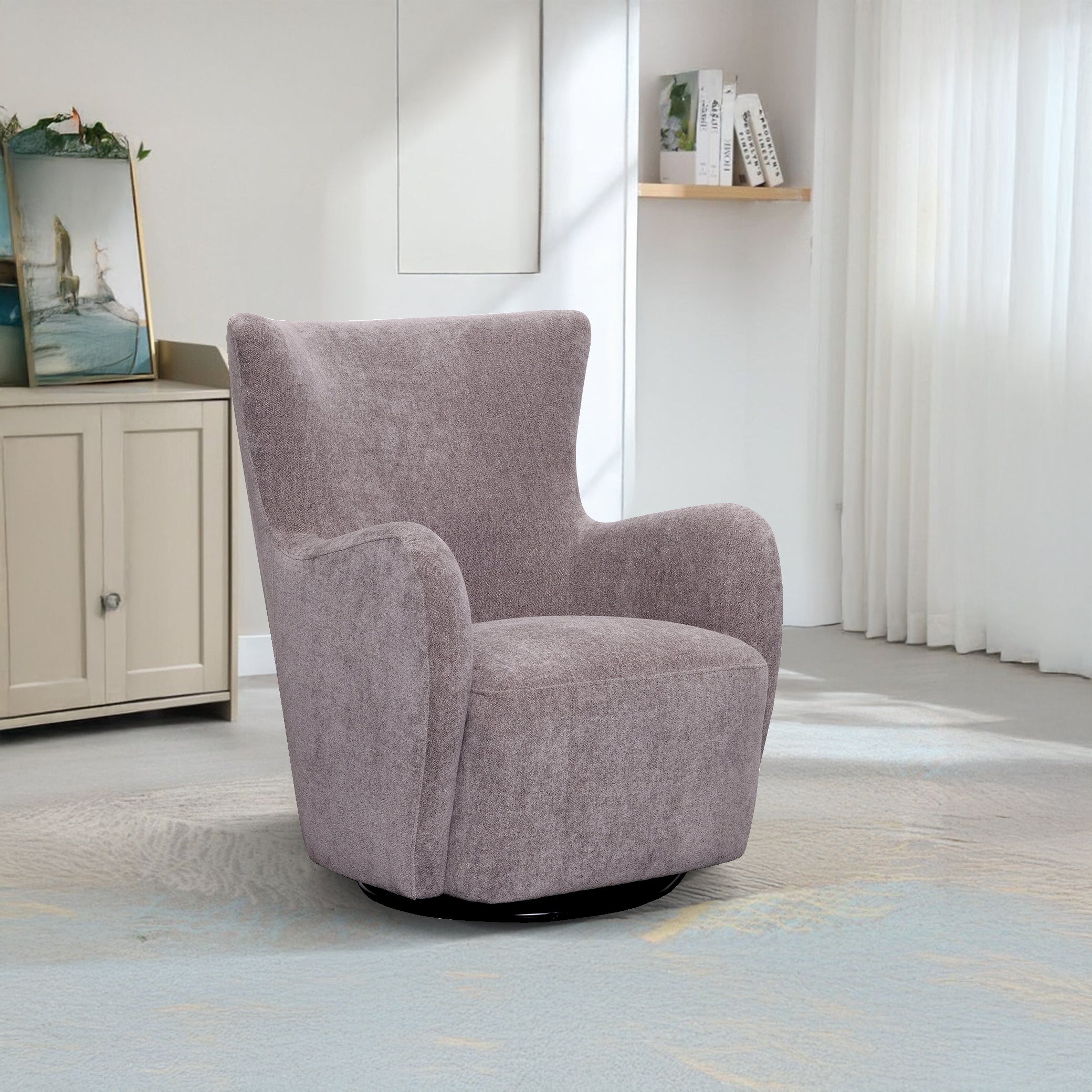 George Swivel and Glider Chair - Pewter - Rotai - Best Massage Chair in Dubai UAE - Shop massage chairs in UAE, Saudi Arabia -Therapy Massage Chairs - Back, Neck, & Leg Pain Relief