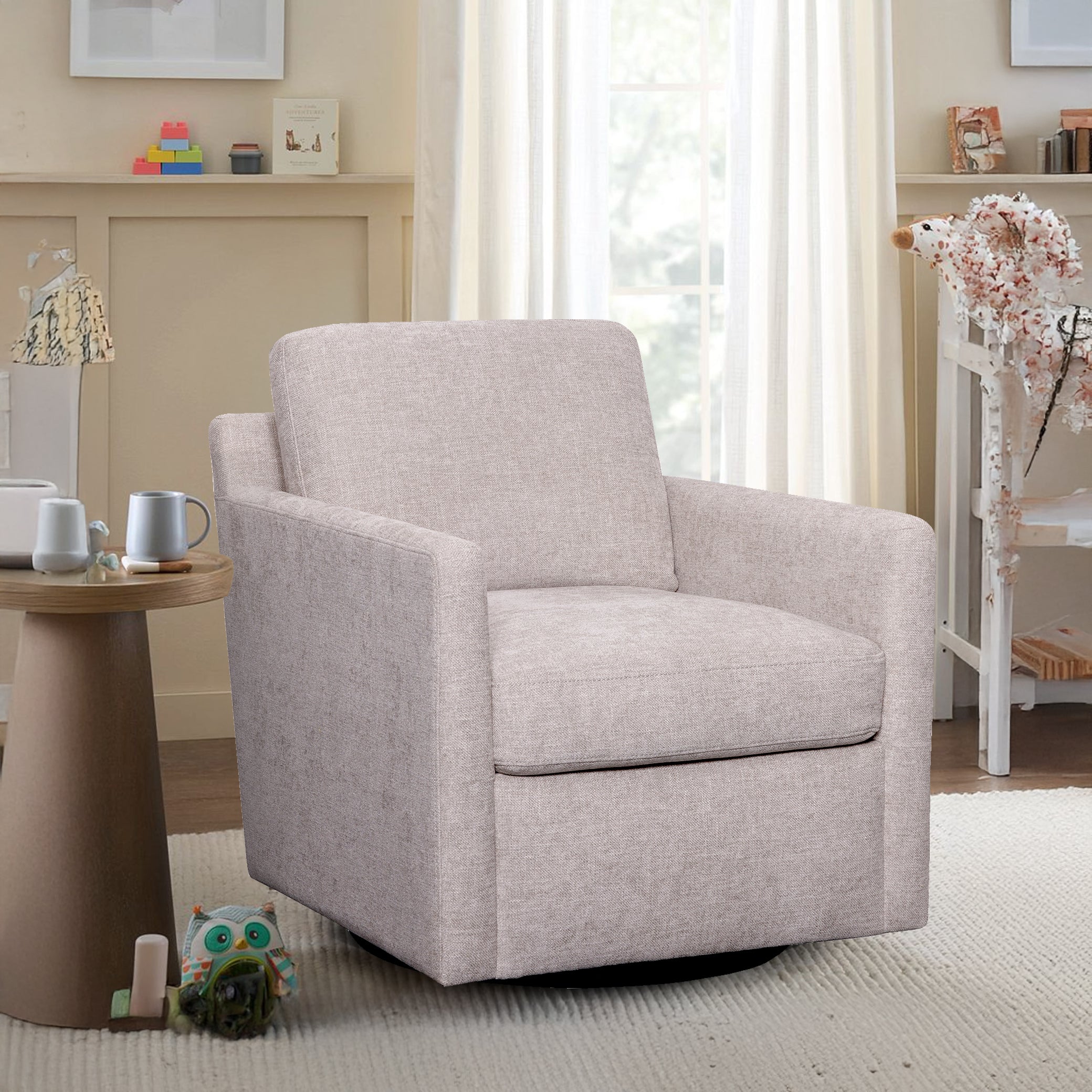 Harris Swivel Chair - Stone - Rotai - Best Massage Chair in Dubai UAE - Shop massage chairs in UAE, Saudi Arabia -Therapy Massage Chairs - Back, Neck, & Leg Pain Relief