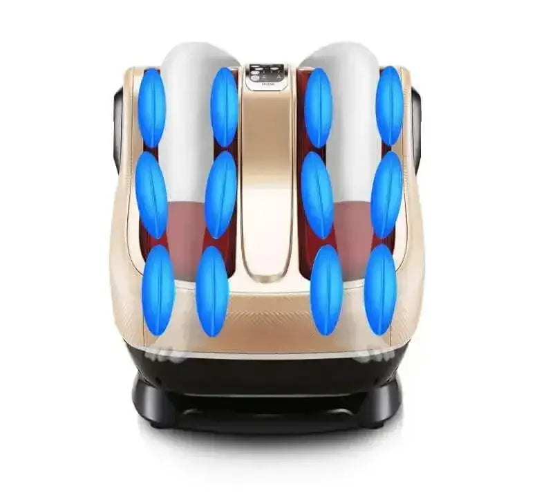 Gold Rotai Health foot massager with visible blue massage nodes, Dubai UAE massage chair store